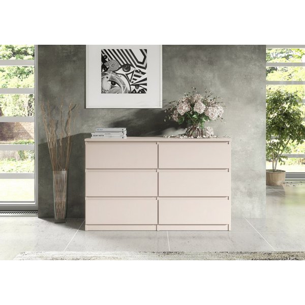 Raumhirsch Furniture Kommode, Sideboard, Kommode für das Schlafzimmer - Wohnzimmer (Maße: 100 × 39 × 78,5 cm, 6 Schubladen, Rollenschienen), viele Farbvarianten