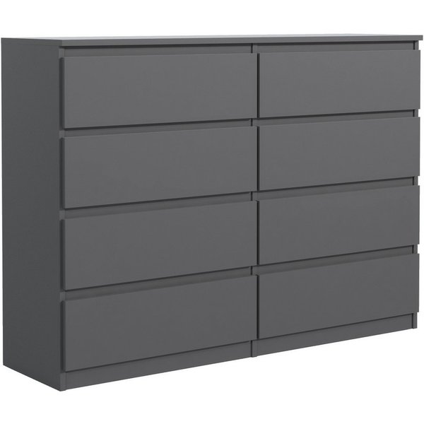 Raumhirsch Furniture Kommode, Sideboard, Kommode für das Schlafzimmer - Wohnzimmer (Maße: 120 × 39 × 101,5 cm, 2 Türen, 4 Schubladen, Rollenschienen), viele Far