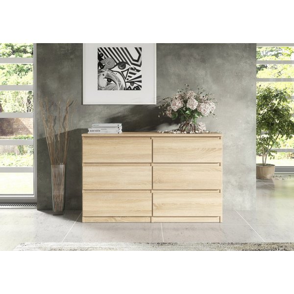 Raumhirsch Furniture Kommode, Sideboard, Kommode für das Schlafzimmer - Wohnzimmer (Maße: 100 × 39 × 78,5 cm, 6 Schubladen, Rollenschienen), viele Farbvarianten