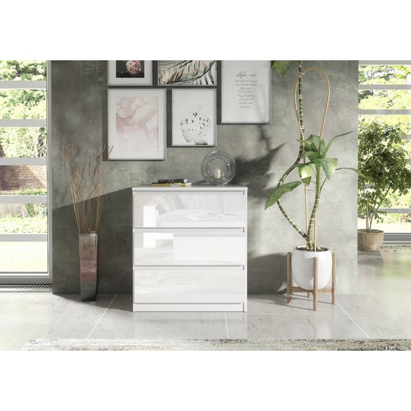 Raumhirsch Furniture Kommode, Sideboard, Kommode für das Schlafzimmer - Wohnzimmer (Maße: 70 × 39 × 78,5 cm, 3 Schubladen, Rollenschienen), viele Farbvarianten 