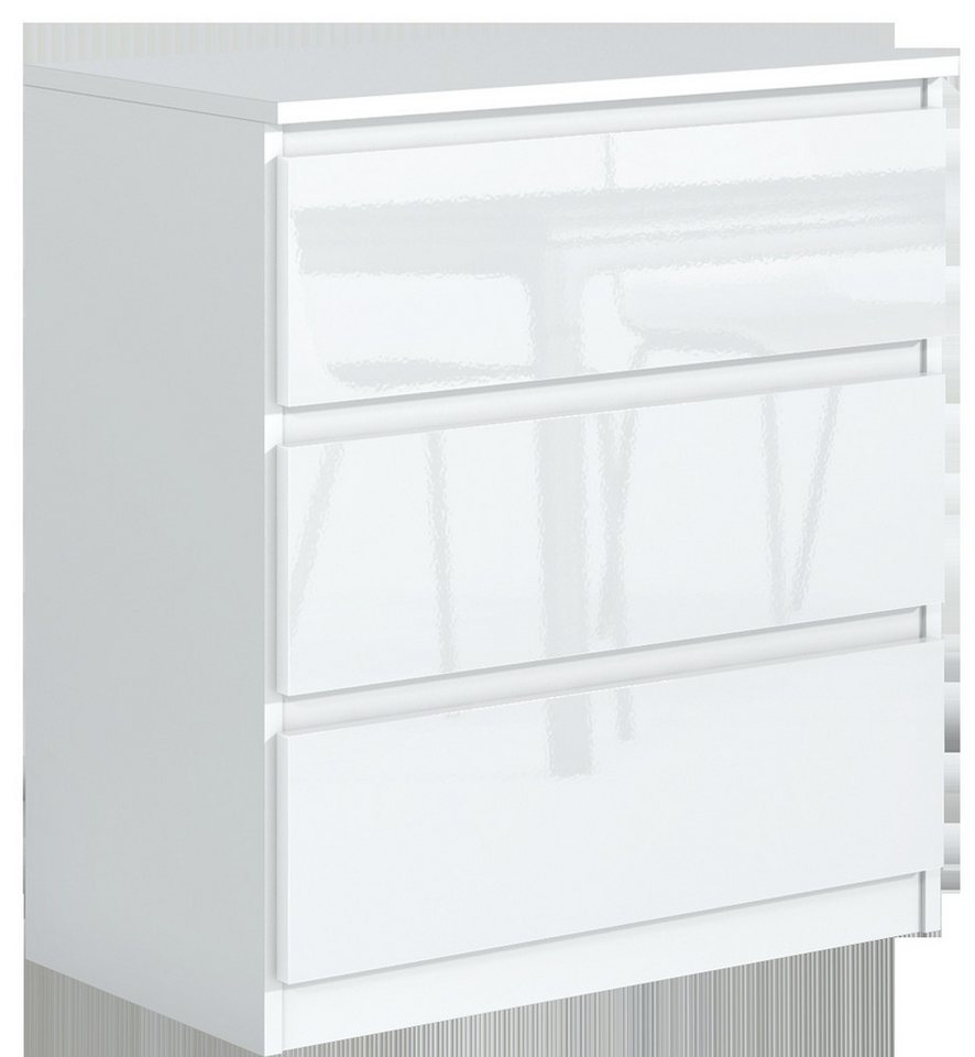 Raumhirsch Furniture Kommode, Sideboard, Kommode für das Schlafzimmer - Wohnzimmer (Maße: 70 × 39 × 78,5 cm, 3 Schubladen, Rollenschienen), viele Farbvarianten  – Bild 2 von 5