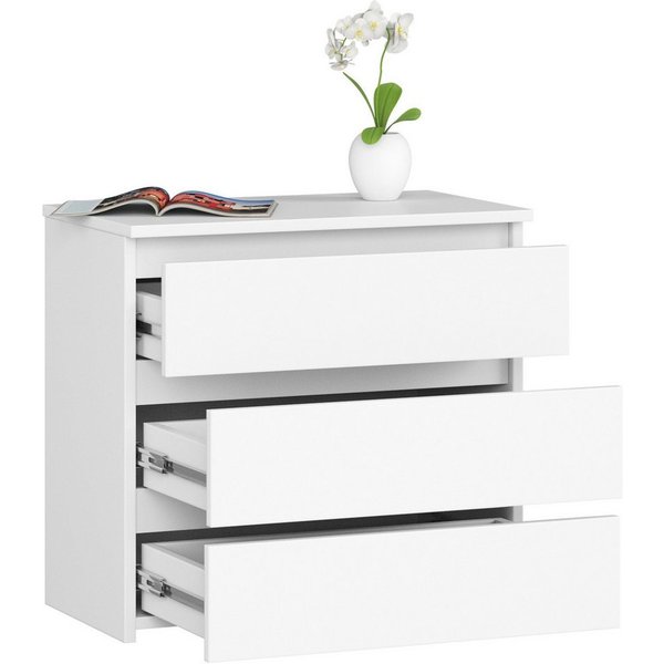 Raumhirsch Furniture Kommode mit 3 Schubladen 60 cm Nachtschrank Beistelltisch Nachttisch, (viele Farbvarianten - Maße: 60 x 57 x 35 cm) - Hochwertig & stabil