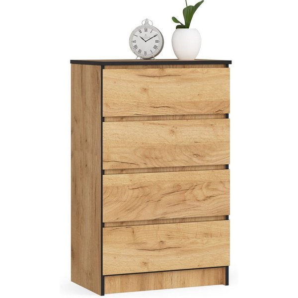 Raumhirsch Furniture Kommode mit 4 Schubladen Sideboard 60 cm Schrank Anrichte Wohnschrank, (viele Farbvarianten - Maße : 99 x 60 x 40 cm) - Hochwertig & stabil