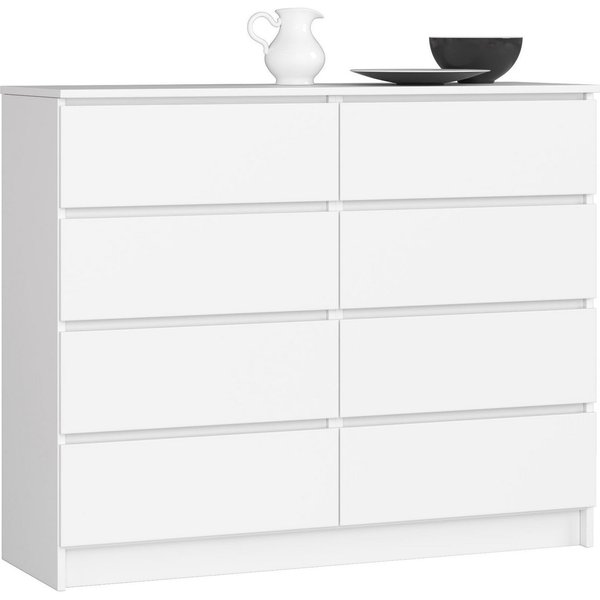 Raumhirsch Furniture Kommode mit 8 Schubladen 120 cm breit Holz Schrank Sideboard, (viele Farbvarianten - Maße: 120 x 99 x 40 cm) - Hochwertig & stabil