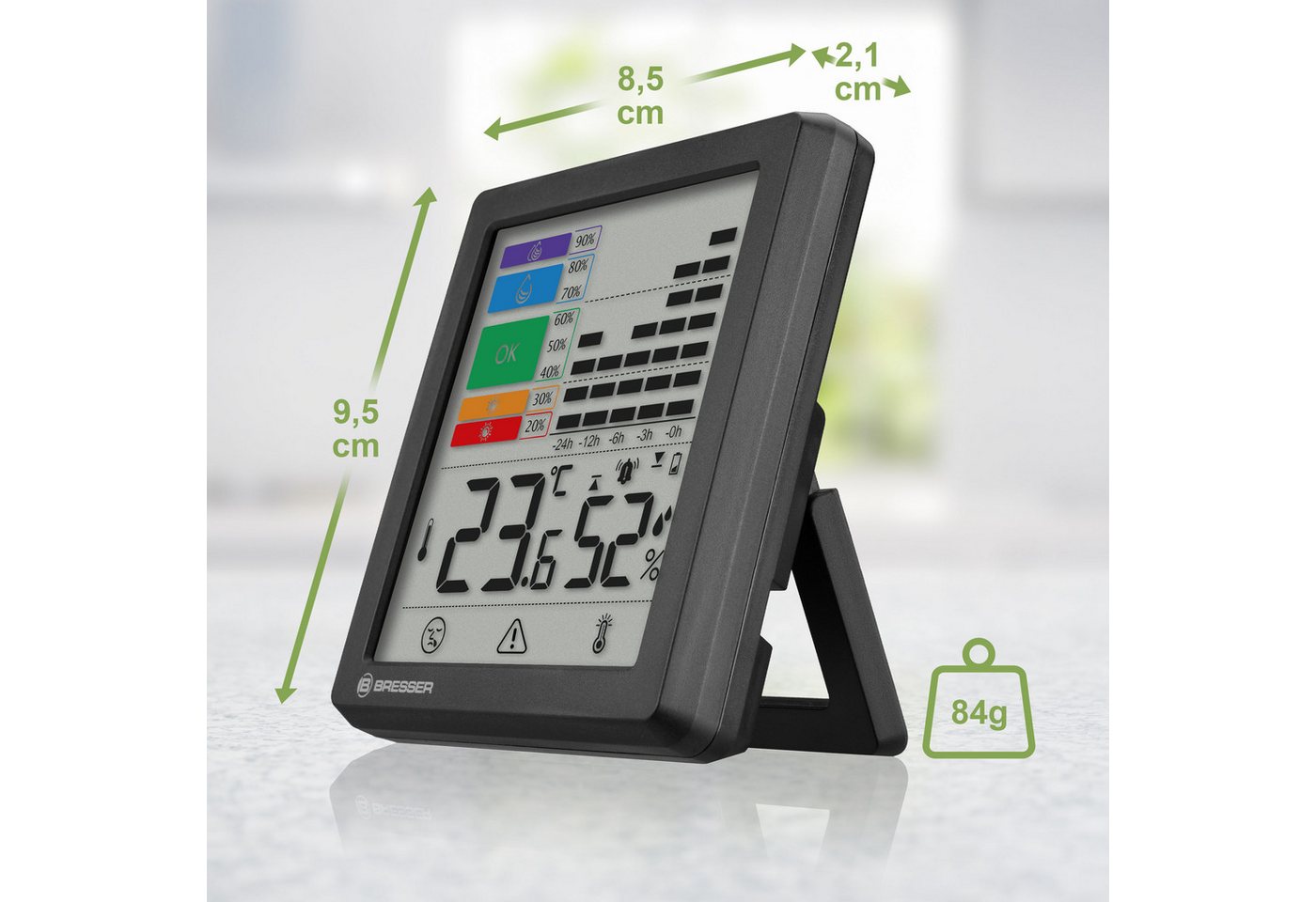 BRESSER Raumluft-Qualitätssensor BRESSER Thermo-Hygrometer mit Schimmelalarm – Bild 5 von 5