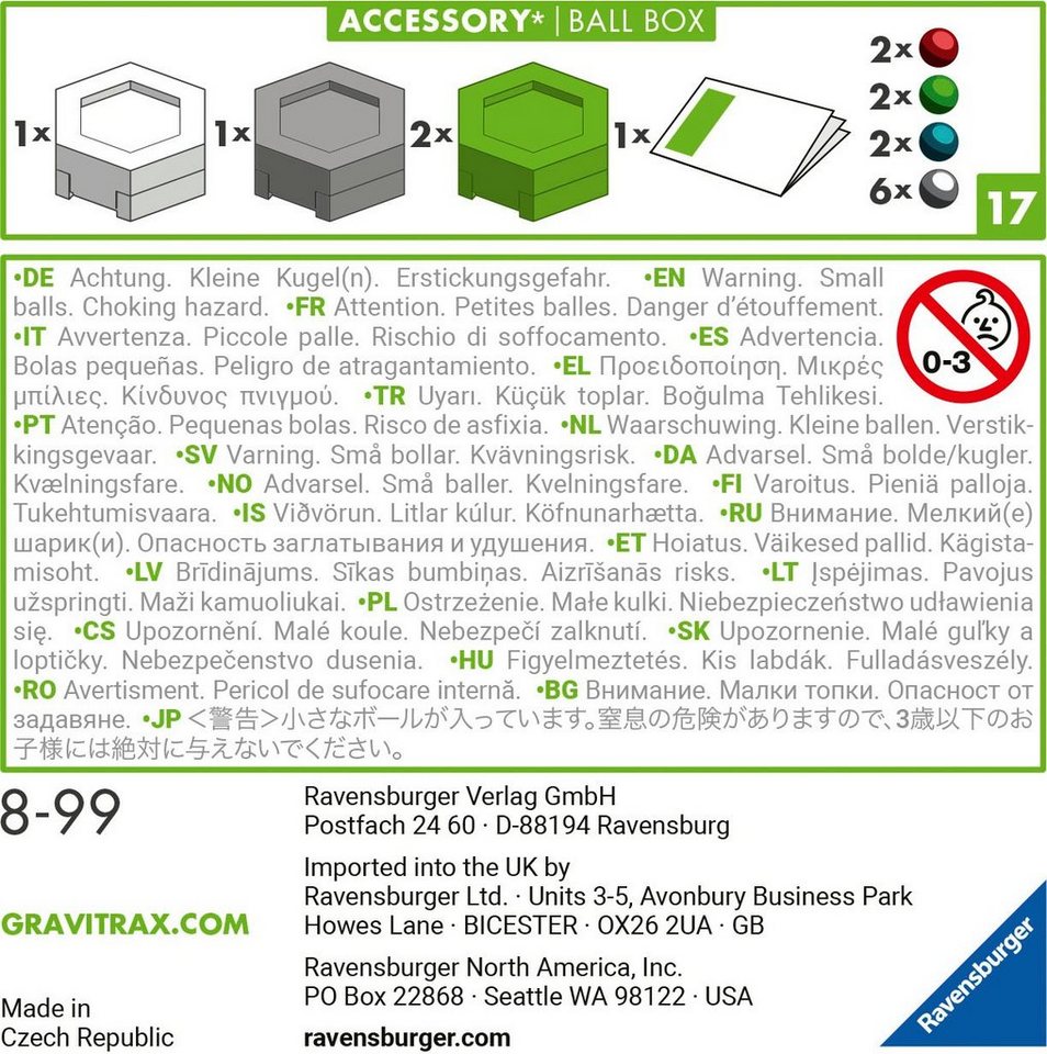Ravensburger Kugelbahn-Bausatz GraviTrax Accessory Ball Box, Made in Europe – Bild 5 von 5