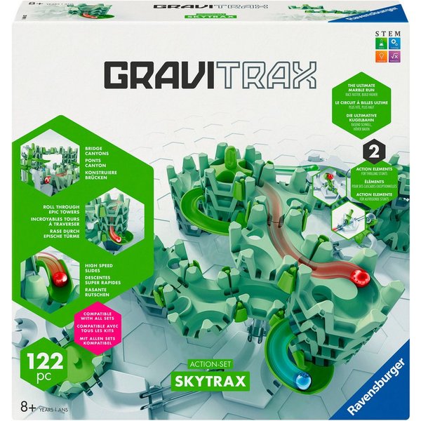 Ravensburger Kugelbahn-Bausatz GraviTrax Action-Set M Skytrax, Made in Europe