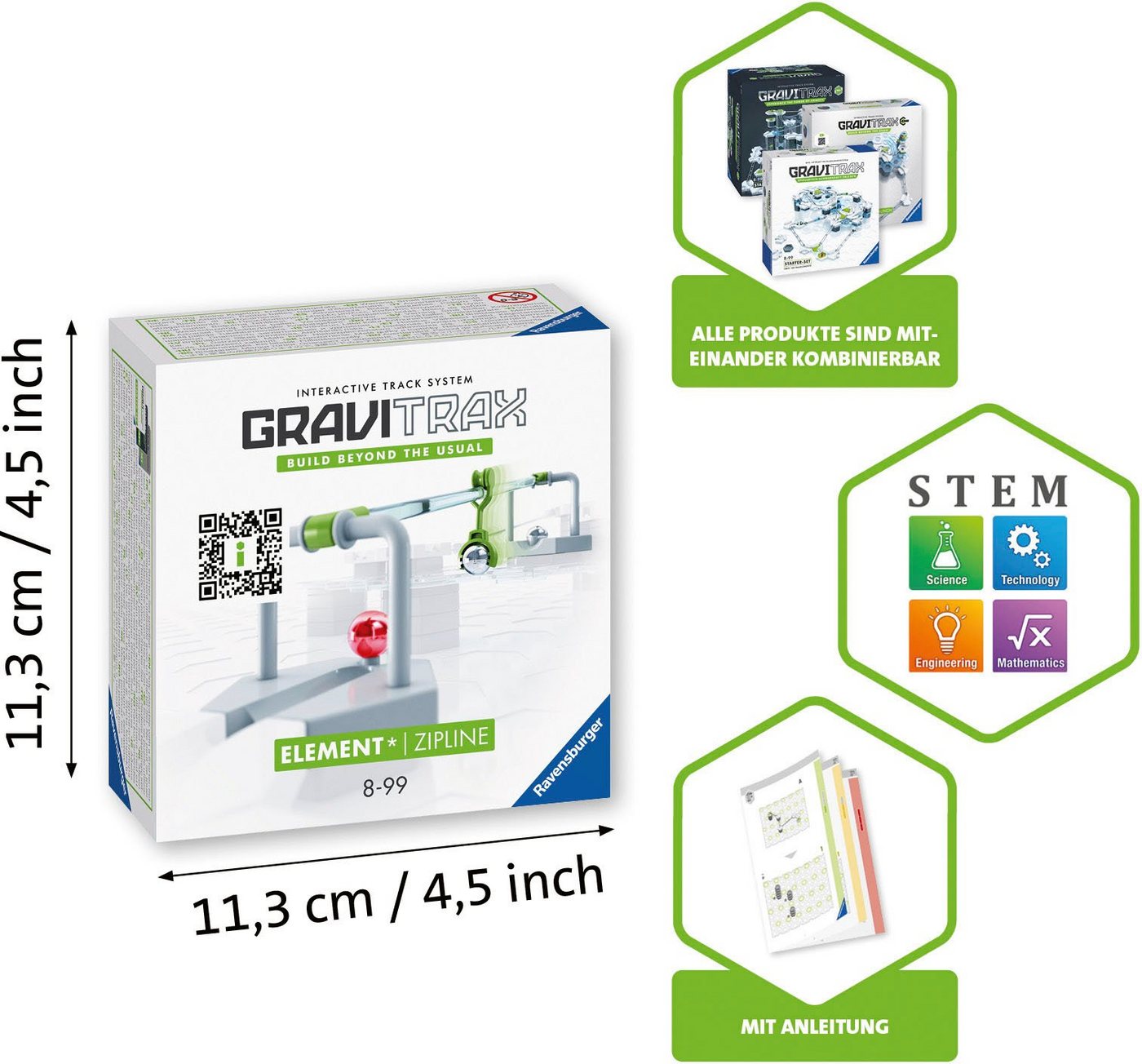 Ravensburger Kugelbahn-Bausatz GraviTrax Element Zipline, Made in Europe – Bild 3 von 5