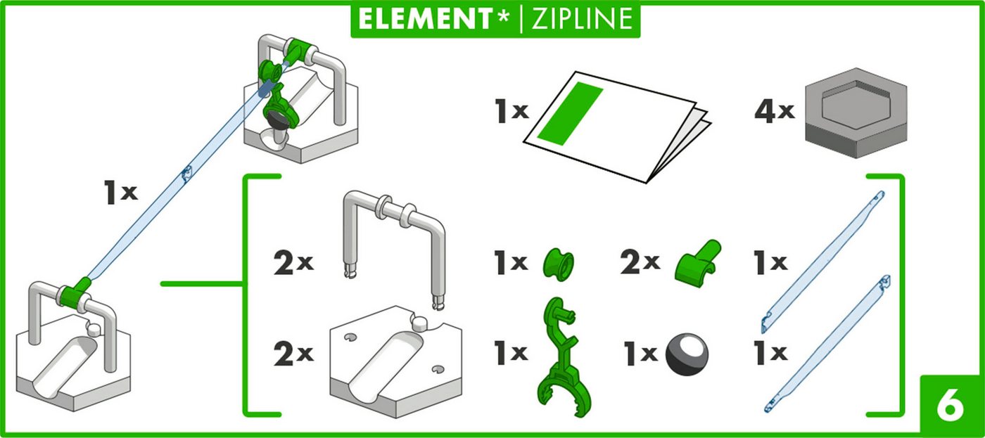 Ravensburger Kugelbahn-Bausatz GraviTrax Element Zipline, Made in Europe – Bild 4 von 5