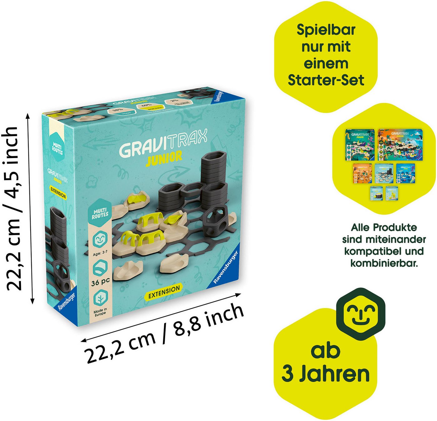 Ravensburger Kugelbahn-Bausatz GraviTrax Junior, Extension Multi Routes, Made in Europe – Bild 5 von 5