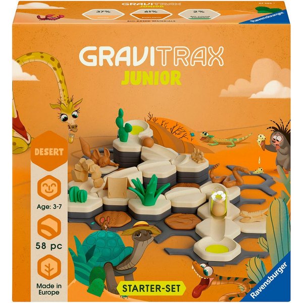 Ravensburger Kugelbahn-Bausatz GraviTrax Junior, Starter-Set S Desert, Made in Europe