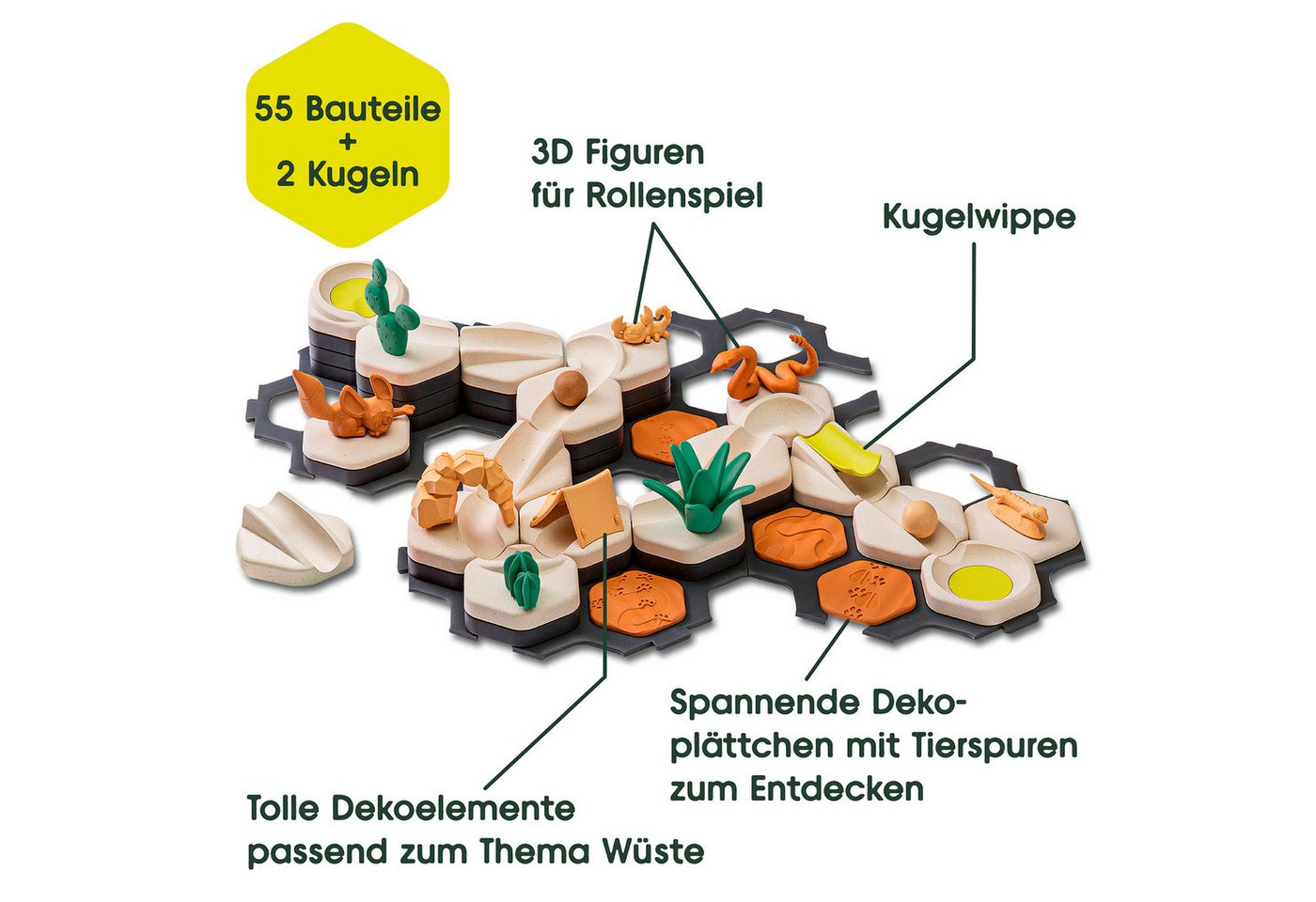 Ravensburger Kugelbahn-Bausatz GraviTrax Junior, Starter-Set S Desert, Made in Europe – Bild 3 von 5