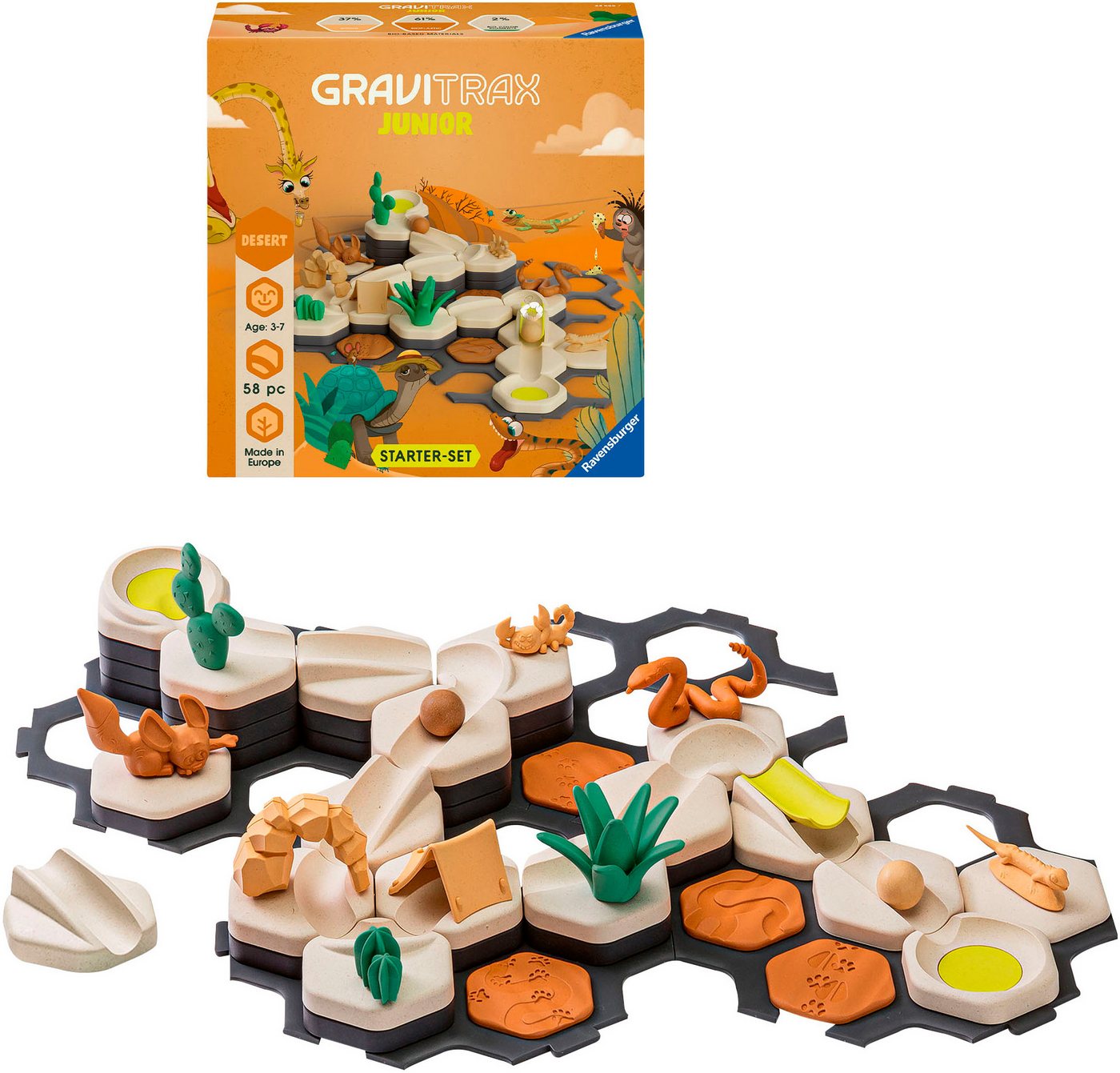 Ravensburger Kugelbahn-Bausatz GraviTrax Junior, Starter-Set S Desert, Made in Europe – Bild 4 von 5