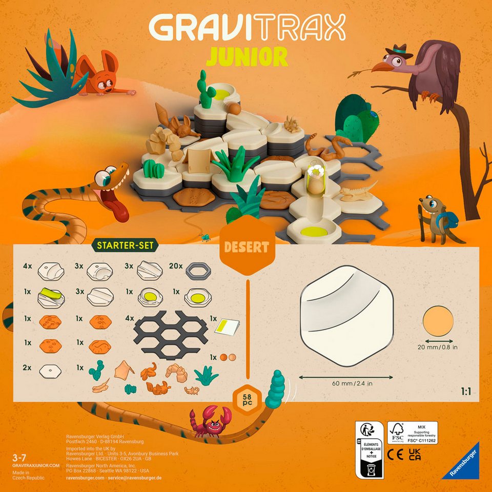 Ravensburger Kugelbahn-Bausatz GraviTrax Junior, Starter-Set S Desert, Made in Europe – Bild 5 von 5