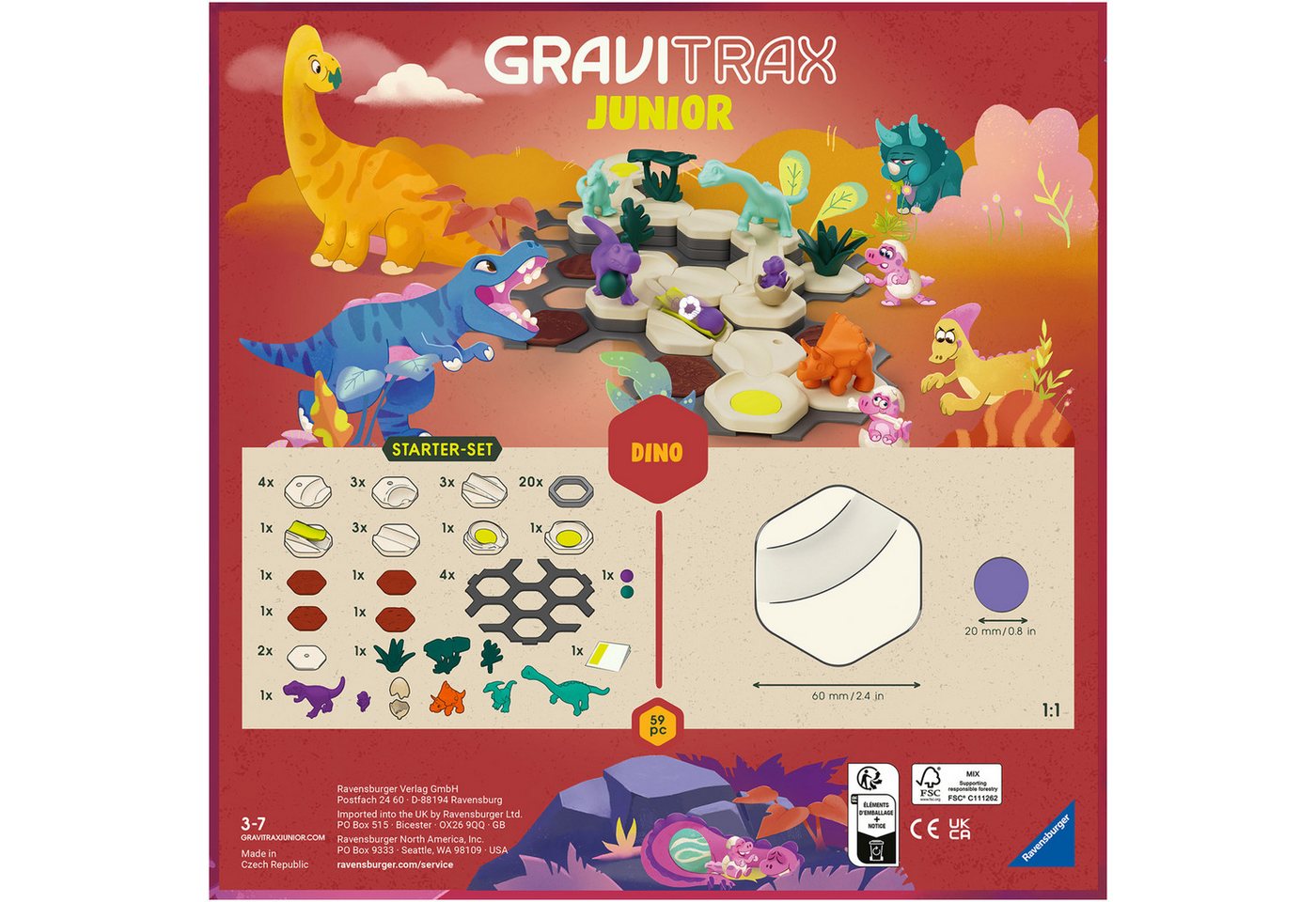 Ravensburger Kugelbahn-Bausatz GraviTrax Junior, Starter-Set S Dino, Made in Europe – Bild 2 von 3