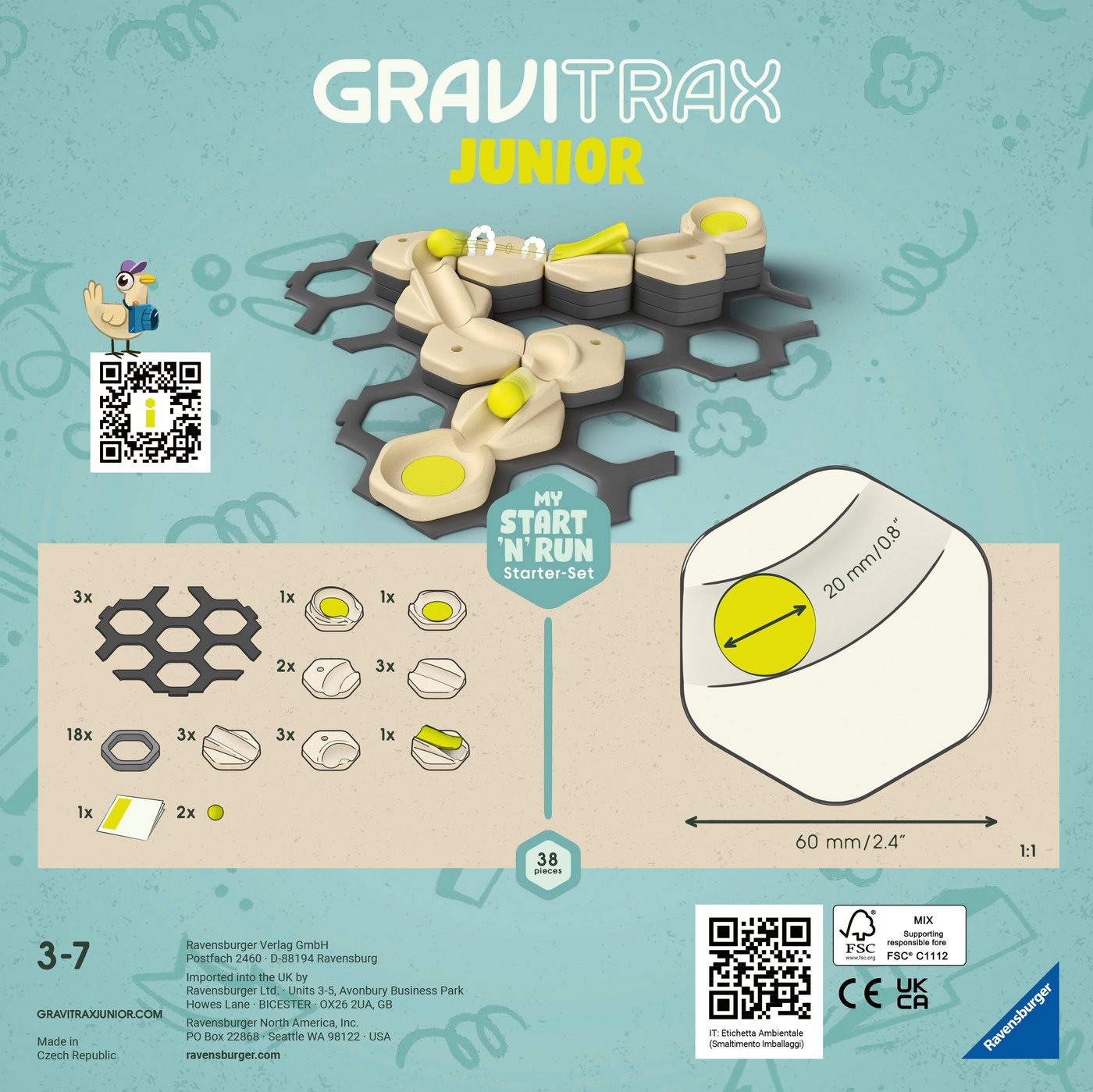 Ravensburger Kugelbahn-Bausatz GraviTrax Junior Starter-Set S Start and Run, Made in Europe – Bild 3 von 3
