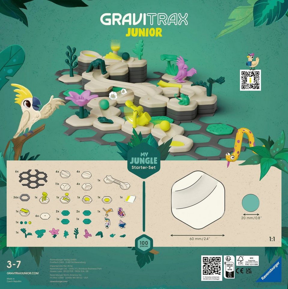Ravensburger Kugelbahn-Bausatz GraviTrax Junior Starter-Set Jungle, Made in Europe – Bild 4 von 4