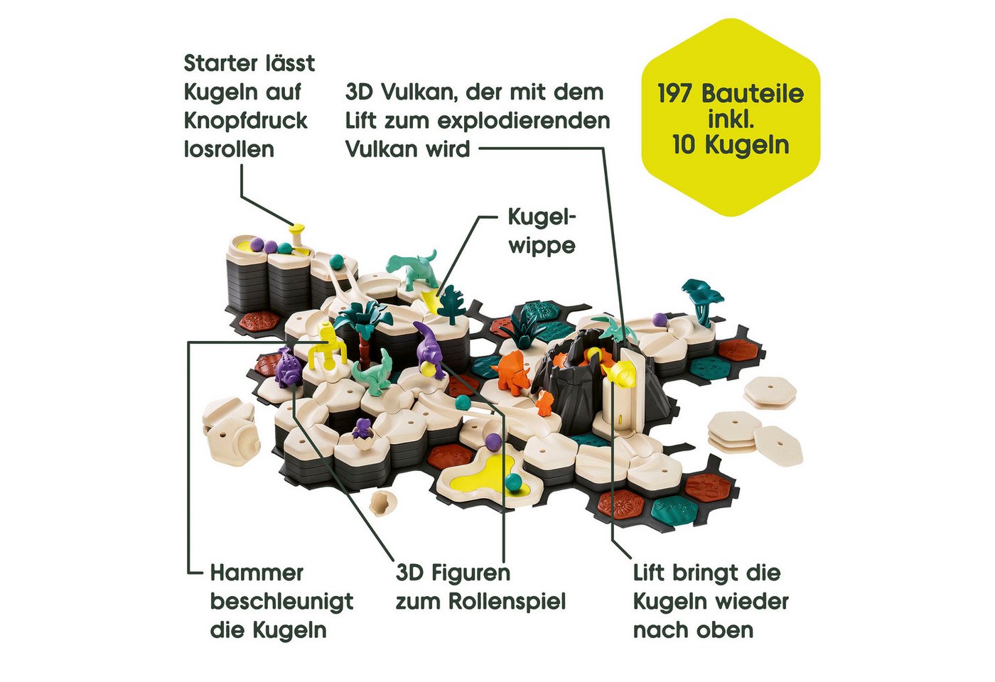Ravensburger Kugelbahn-Bausatz GraviTrax Junior Starter-Set XXL Dino, Made in Europe – Bild 4 von 5
