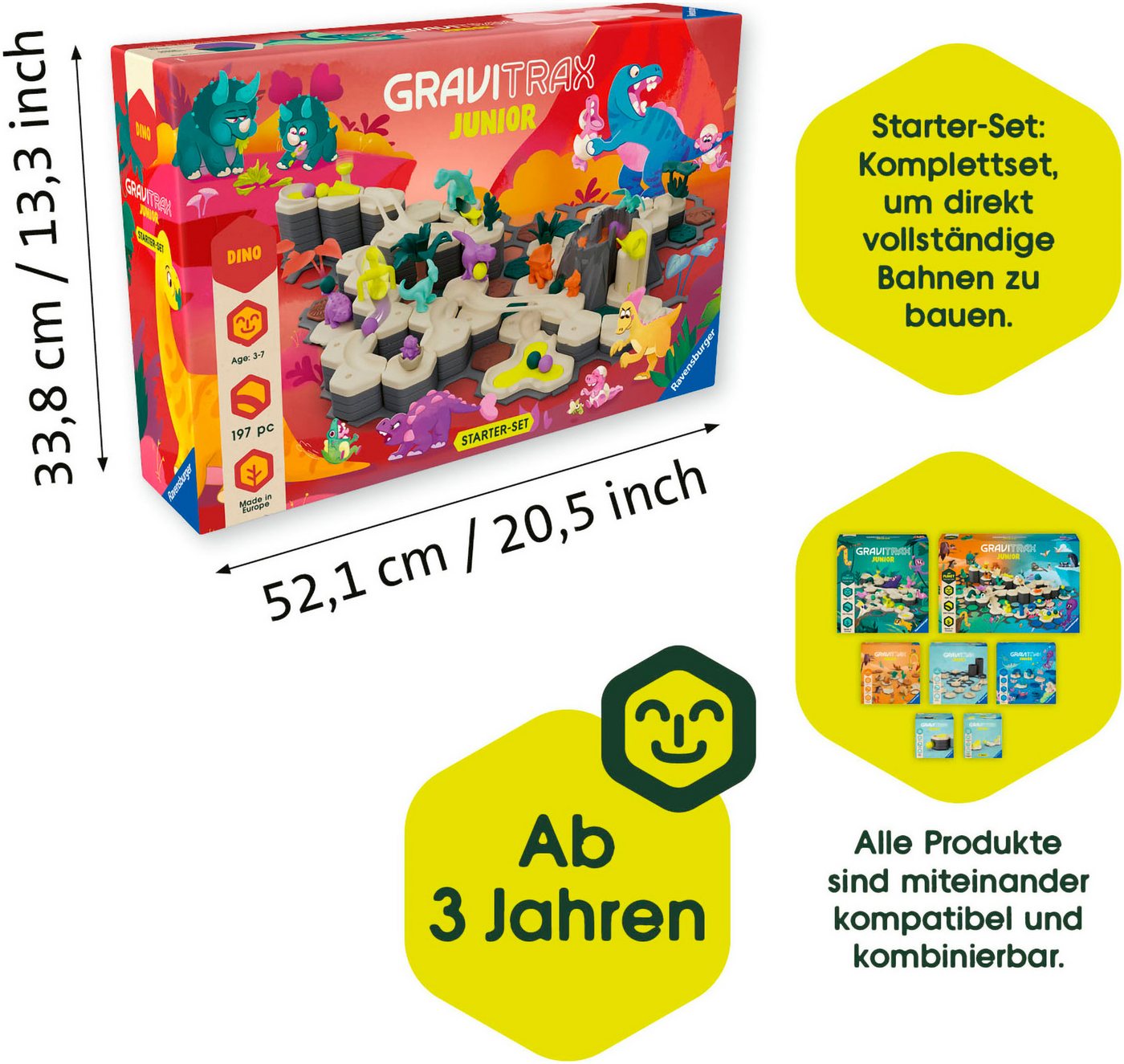 Ravensburger Kugelbahn-Bausatz GraviTrax Junior Starter-Set XXL Dino, Made in Europe – Bild 5 von 5