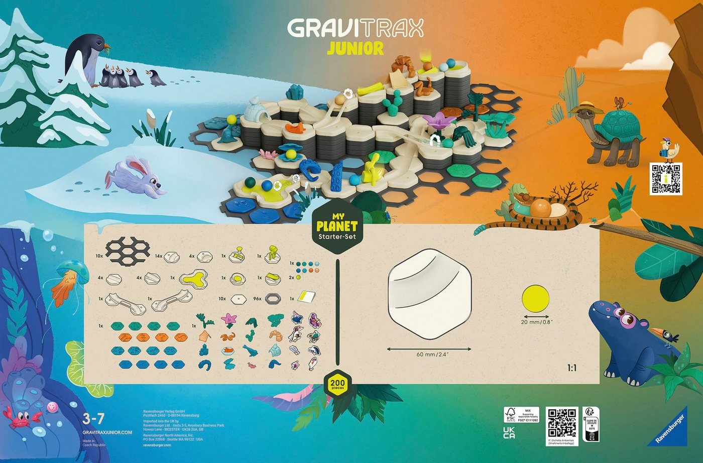 Ravensburger Kugelbahn-Bausatz GraviTrax Junior Starter-Set XXL Planet, Made in Europe – Bild 4 von 4
