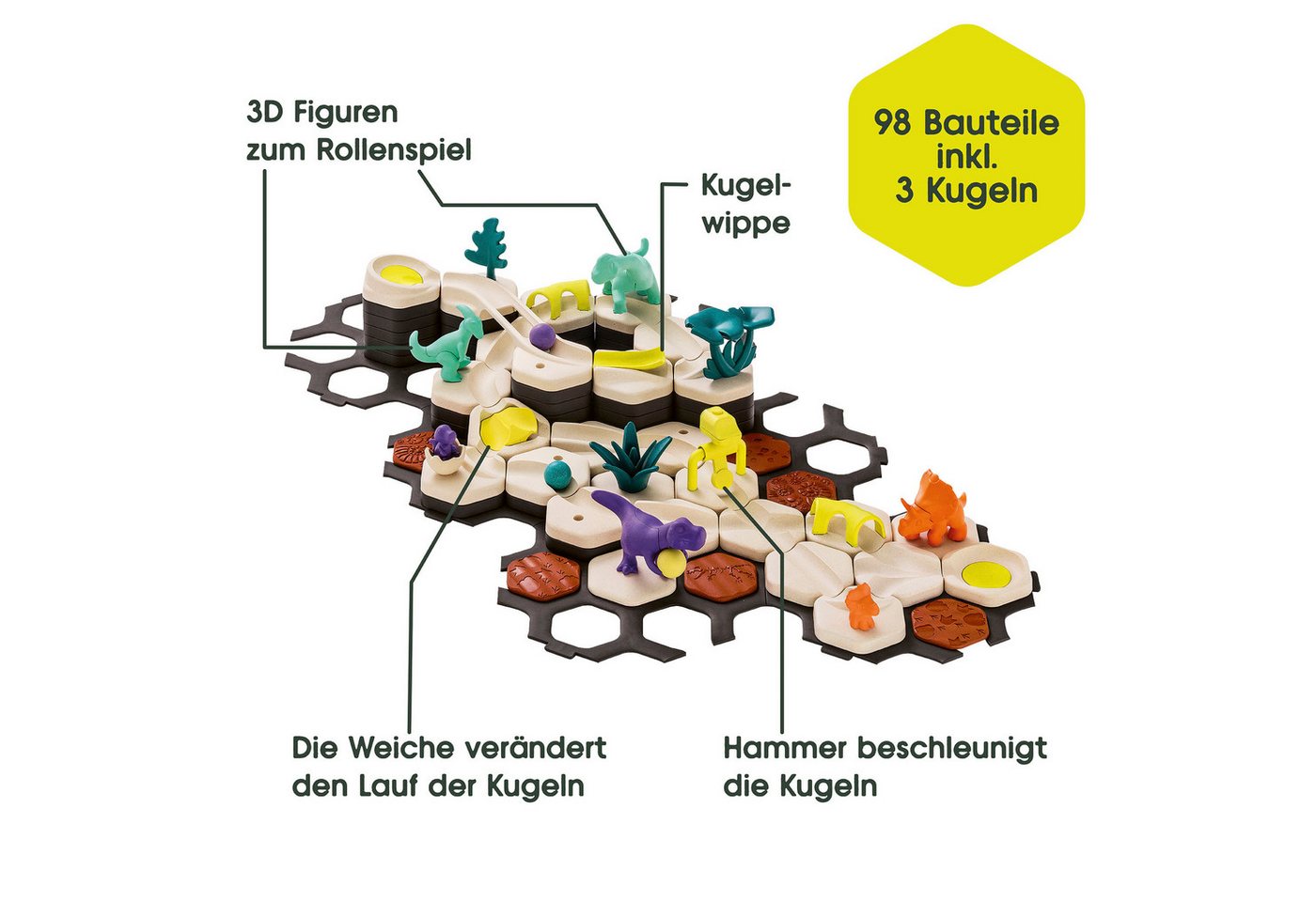 Ravensburger Kugelbahn-Bausatz GraviTrax Junior Starter-Set L Dino, Made in Europe – Bild 3 von 5