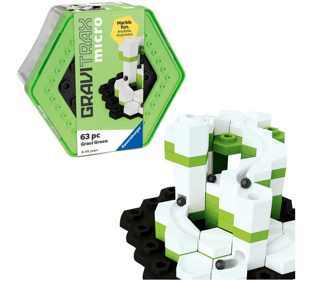 Ravensburger Kugelbahn-Bausatz GraviTrax micro - Gravi Green, (63-tlg), Made in Europe – Bild 2 von 5