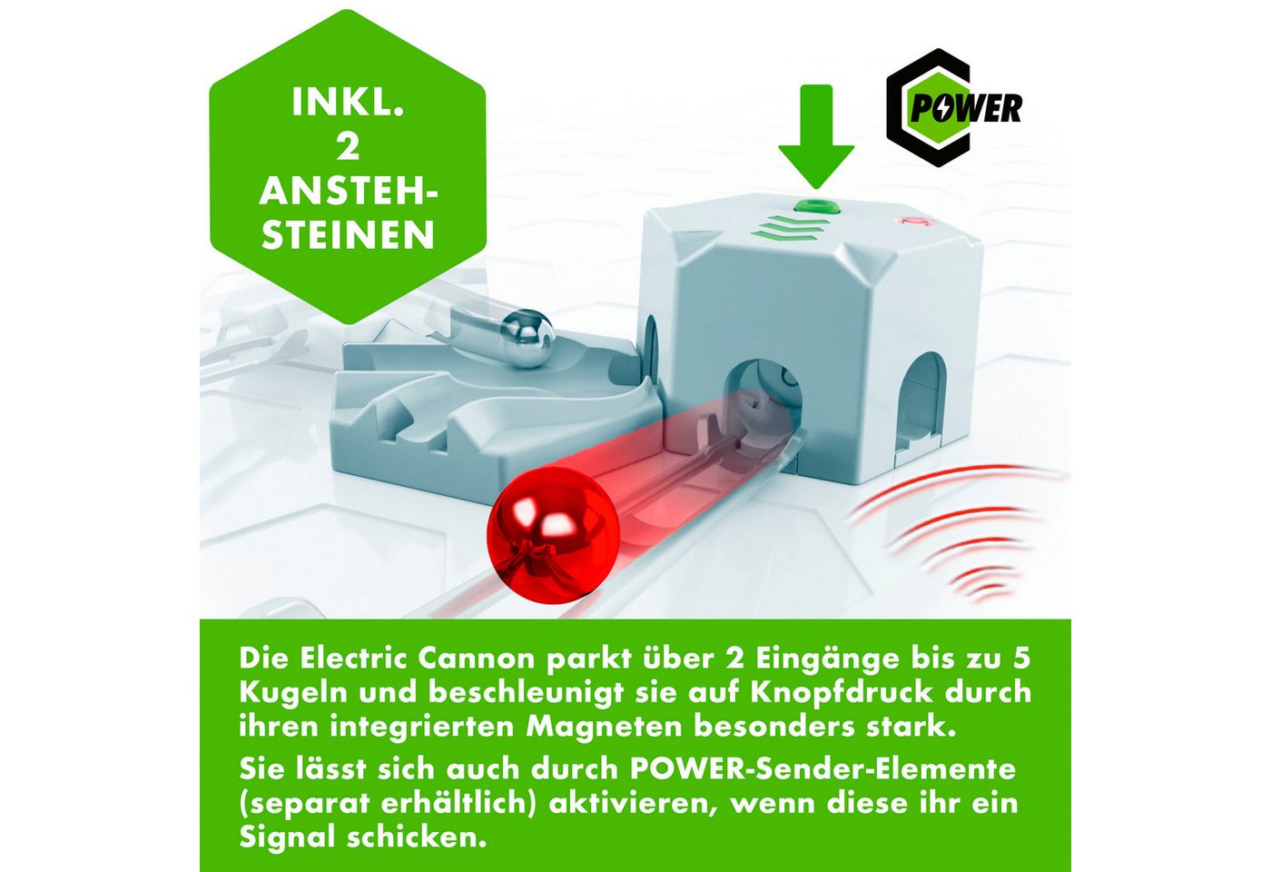 Ravensburger Kugelbahn-Bausatz GraviTrax POWER, Element Electric Cannon – Bild 4 von 5