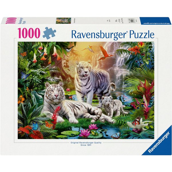 Ravensburger Puzzle Familie der Weißen Tiger, 1000 Puzzleteile, Made in Germany