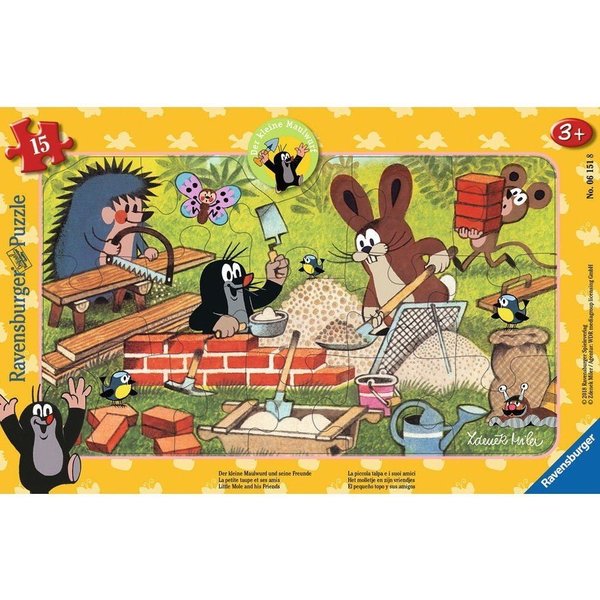 Ravensburger Puzzle Kinderpuzzle 15 Teile - Der kleine Maulwurf und seine Freunde, Puzzleteile