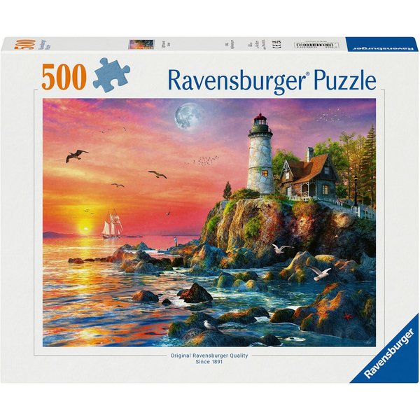Ravensburger Puzzle Leuchtturm am Abend, 500 Puzzleteile, Made in Germany