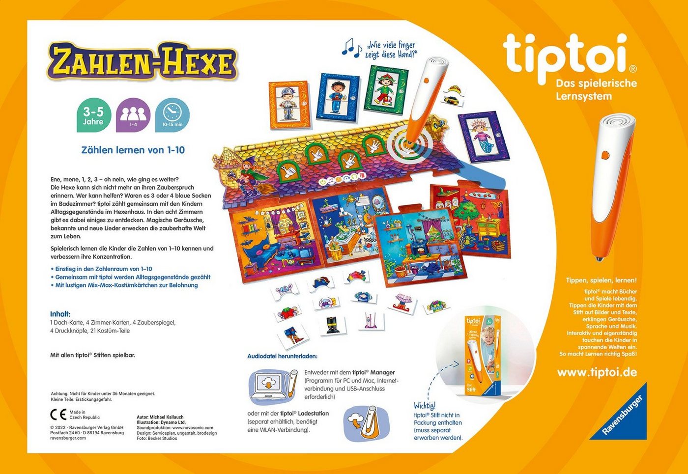 Ravensburger Spiel tiptoi® Zahlen-Hexe, Made in Europe – Bild 3 von 4