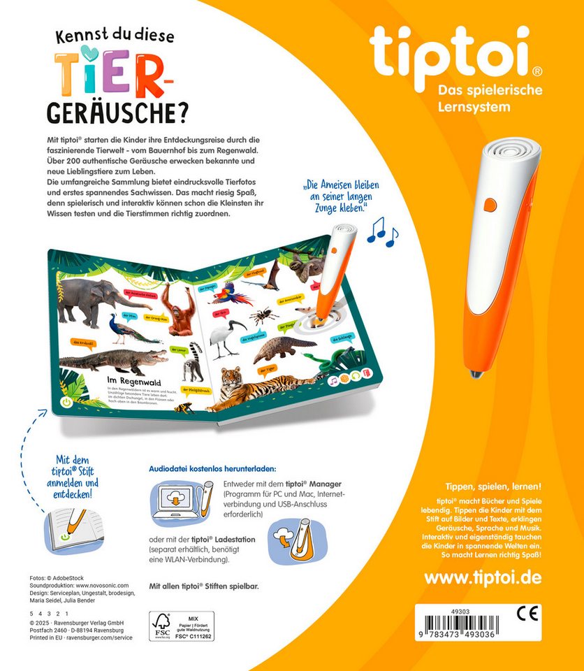 tiptoi® Kennst du diese Tiergeräusche?, Made in Europe – Bild 2 von 5