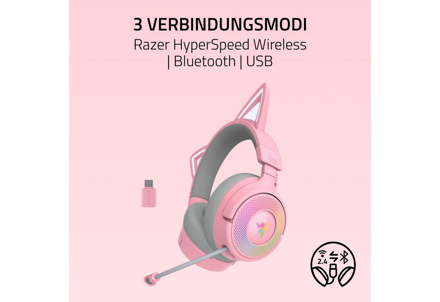 Razer Kraken Kitty V3 Pro - Quartz – Bild 3 von 5