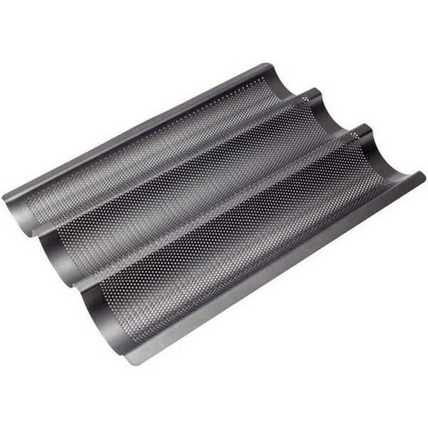 RBV Birkmann Baguetteblech Baguette-Blech 38x29 cm Laib & Seele anthrazit, Perforierter Karbonstahl mit exzellenter Marken-Antihaftbeschichtung, (1-St), Baguett