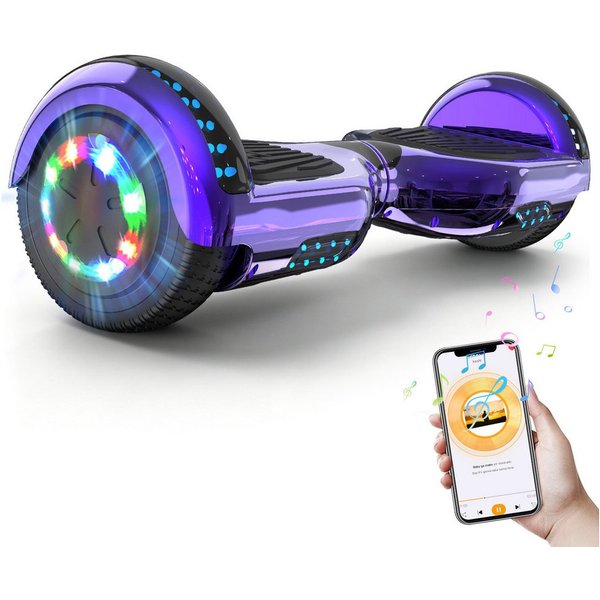 RCB Balance Scooter JD5JD6, 6,5 Zoll Zweimotoren Hoverboard mit LED-Leuchten und Bluetooth