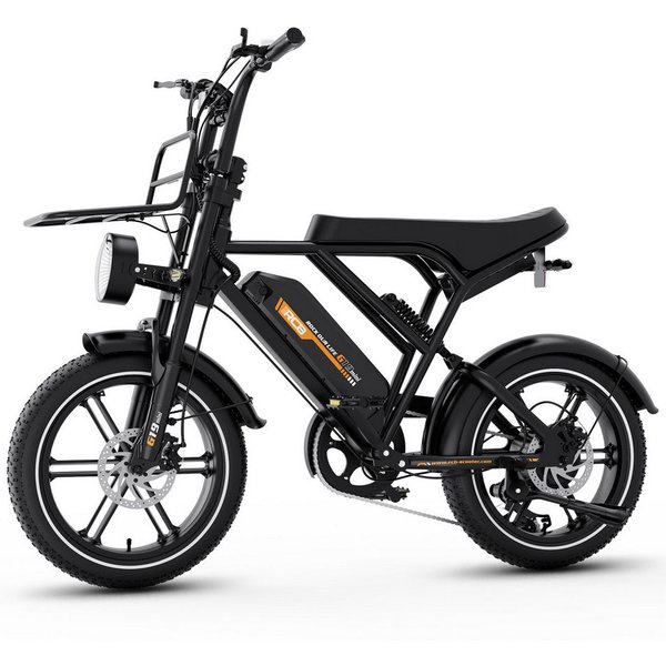 RCB E-Bike Pedelec G19 mini Elektrofahrrad,16x4,0Zoll,Richweite 70-100KM,36V 13Ah,APP&NFC, 7 Gang, Heckmotor, 468 Wh, 630W Spitzenleistung, Drehmomentsensor, bi
