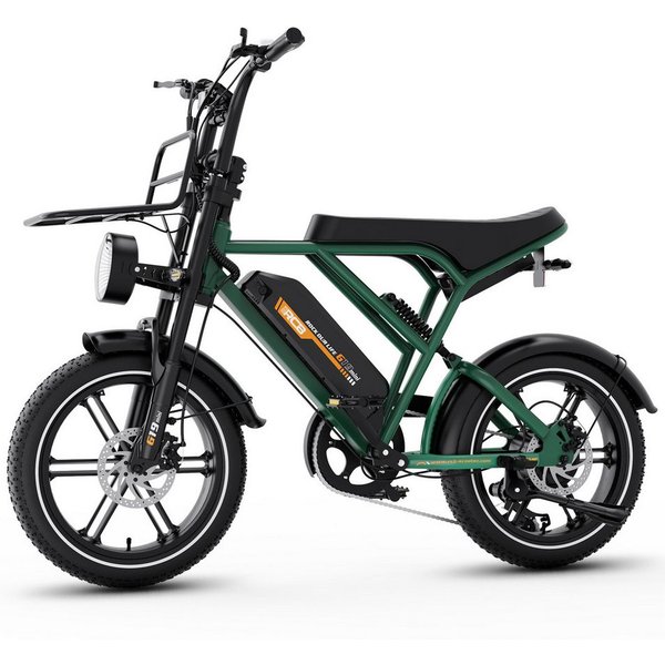 RCB E-Bike Pedelec G19 mini Elektrofahrrad,16x4,0Zoll,Richweite 70-100KM,36V 13Ah,APP&NFC, 7 Gang, Heckmotor, 468 Wh, 630W Spitzenleistung, Drehmomentsensor, bi
