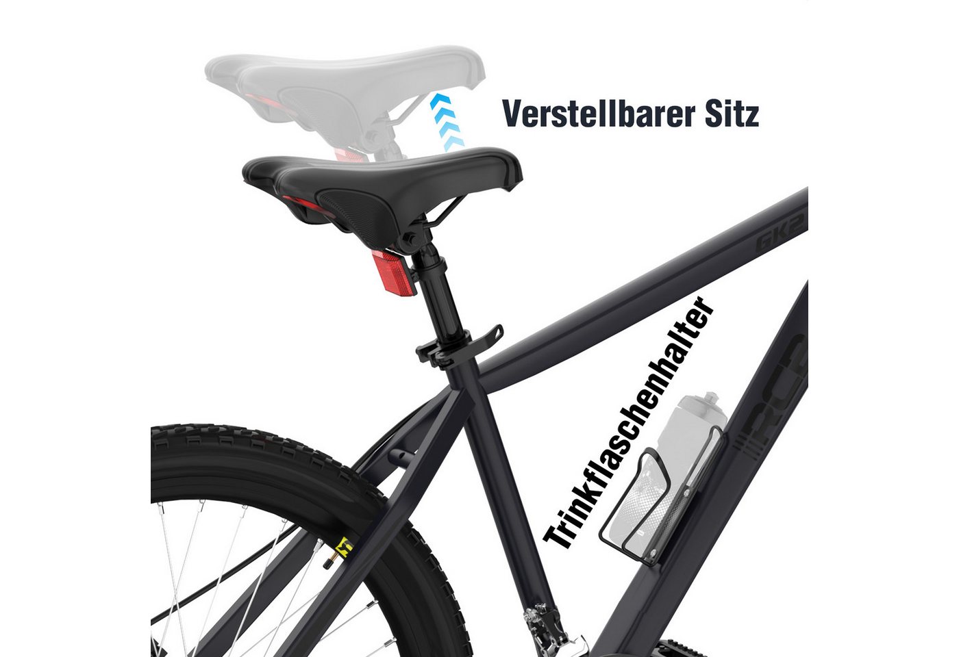 RCB Mountainbike GK2, 26 Zoll Aluminium Fahrrad für Jugendliche & Erwachsene, bis 150KG, 21 Gang, Kettenschaltung, Federgabel & Scheibenbremsen – Bild 5 von 5