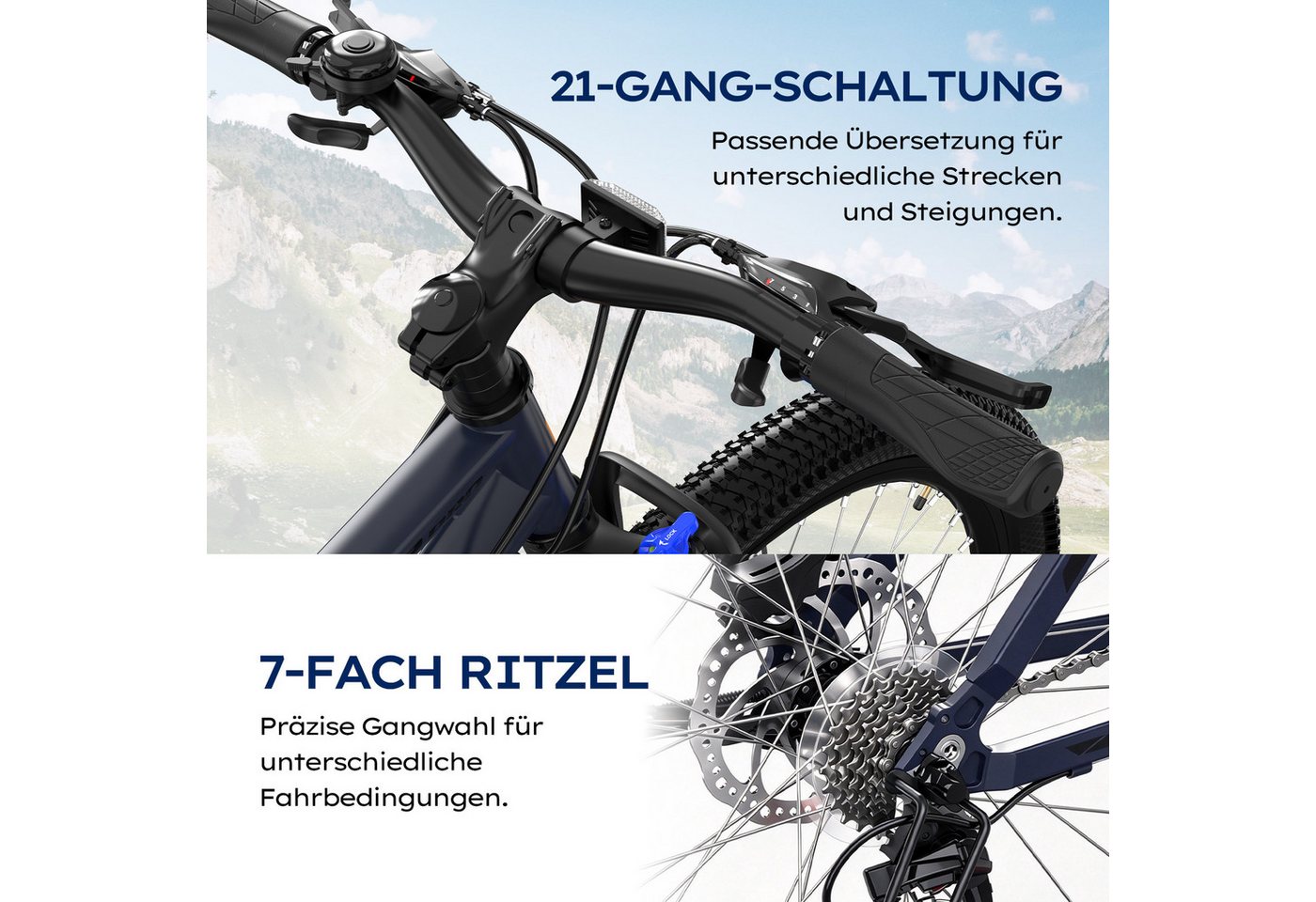 RCB Mountainbike GK2 PRO 27,5 Zoll mit Federgabel, Vorderradfederung & Scheibenbremsen, 21 Gang, Kettenschaltung, Aluminium-Rahmen – leicht und robust, mit Refl – Bild 5 von 5