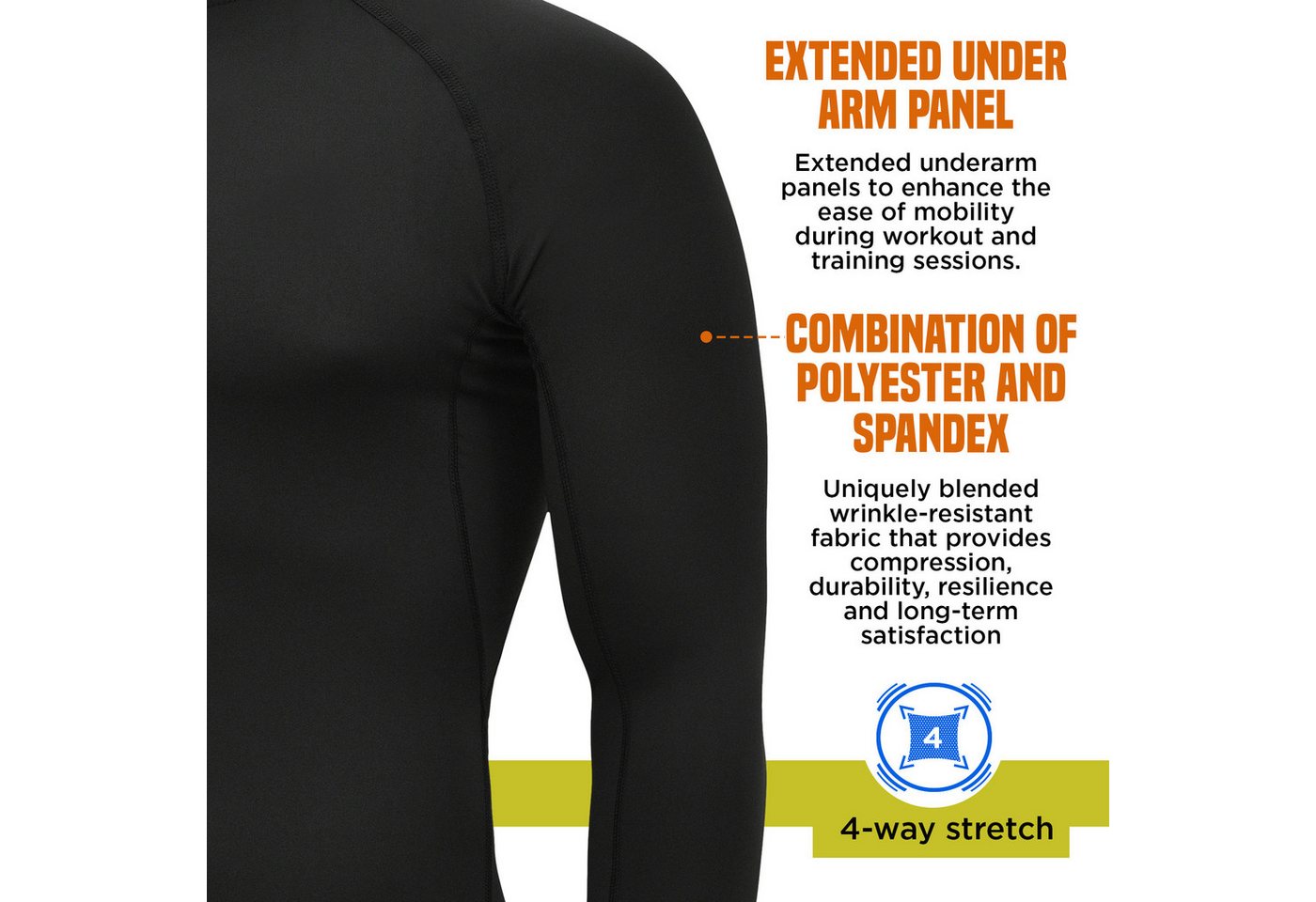 RDX Sports Thermohemd RDX Compression Rash Guard, Funktionsunterwäsche Thermal Sweat Shirt – Bild 5 von 5
