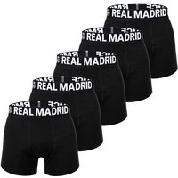 REAL MADRID Real Madrid Herren Boxershorts, 5er Pack - Boxer Briefs, Baumwollmischung, Logobund, einfarbig, Größe L in Schwarz
