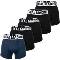 REAL MADRID Real Madrid Herren Boxershorts, 5er Pack - Boxer Briefs, Baumwollmischung, Logobund, einfarbig, Größe M in Schwarz