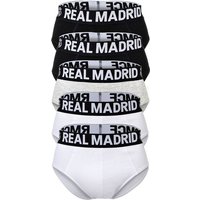 REAL MADRID Real Madrid Herren Slips, 5er Pack - Briefs, Baumwollmischung, Logobund, einfarbig, Größe M in Schwarz