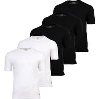 REAL MADRID Real Madrid Herren T-Shirts, 5er Pack - U-Neck Undershirts, Baumwolle, Rundhals, Logo, einfarbig, Größe 2XL in Schwarz