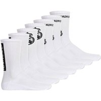 REAL MADRID Real Madrid Unisex Socken, 7er Pack - Tennis Socks, Schriftzug-Logo, Baumwollmischung, einfarbig, Größe 43-46 in Weiß