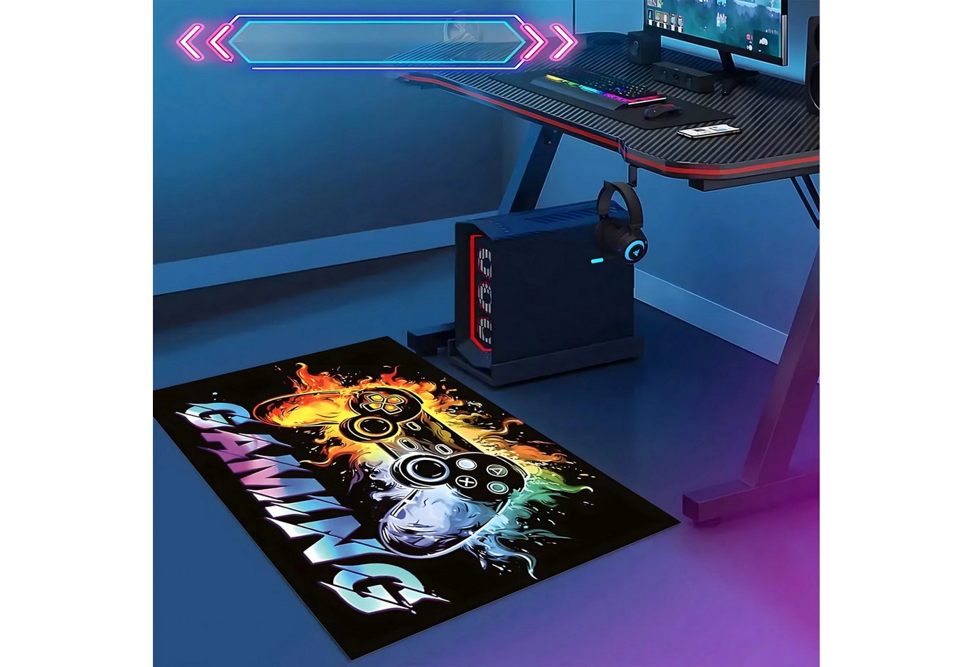 Realb2b Bodenschutzmatte Gaming Stuhl Matte Bodenschutz rutschfest 60x90 cm, Schmutzabweisende Schutzmatte für Gaming- und Bürostühle, Gaming-Bodenschutzmatte 6 – Bild 3 von 5