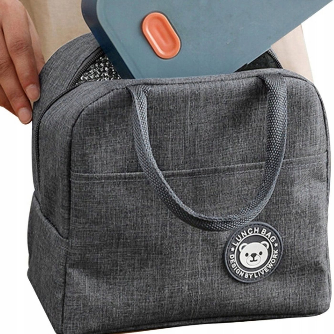 Realb2b Lunchbox Lunchbox Isoliertasche Thermotasche mit Reißverschluss Lebensmittel, (Einzelartikel Lunchbox Isoliertasche Thermotasche, Isoliertasche Lunchbox – Bild 3 von 5