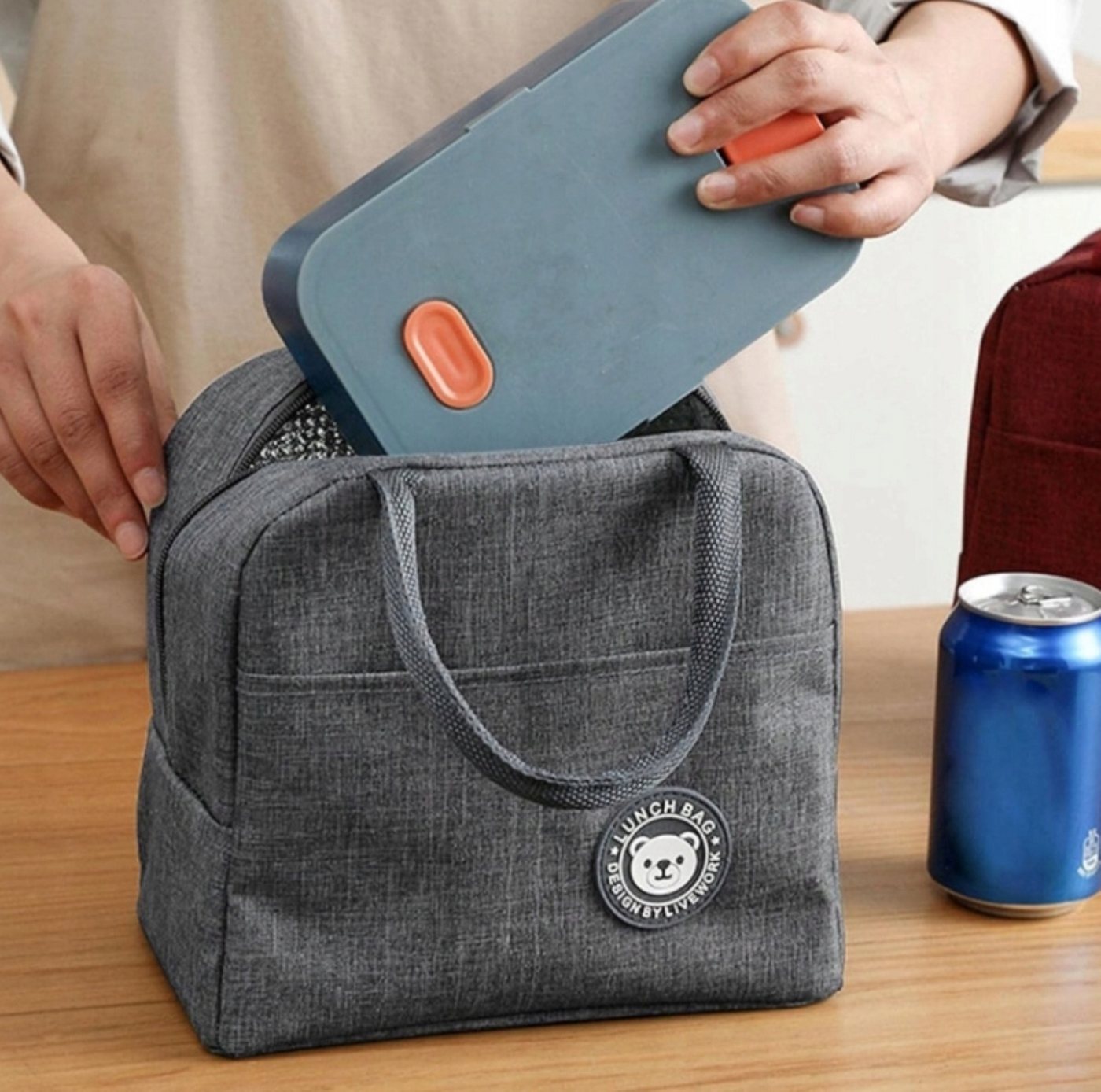 Realb2b Lunchbox Lunchbox Isoliertasche Thermotasche mit Reißverschluss Lebensmittel, (Einzelartikel Lunchbox Isoliertasche Thermotasche, Isoliertasche Lunchbox – Bild 4 von 5