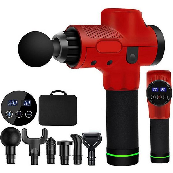 Realb2b Massagepistole Massagepistole 30 Stufen LCD USB C Massagegerät 6 Aufsätze, Massagepistole Set 30 Stufen LCD USB C Massagegerät Aufsätze, Massagepistole 
