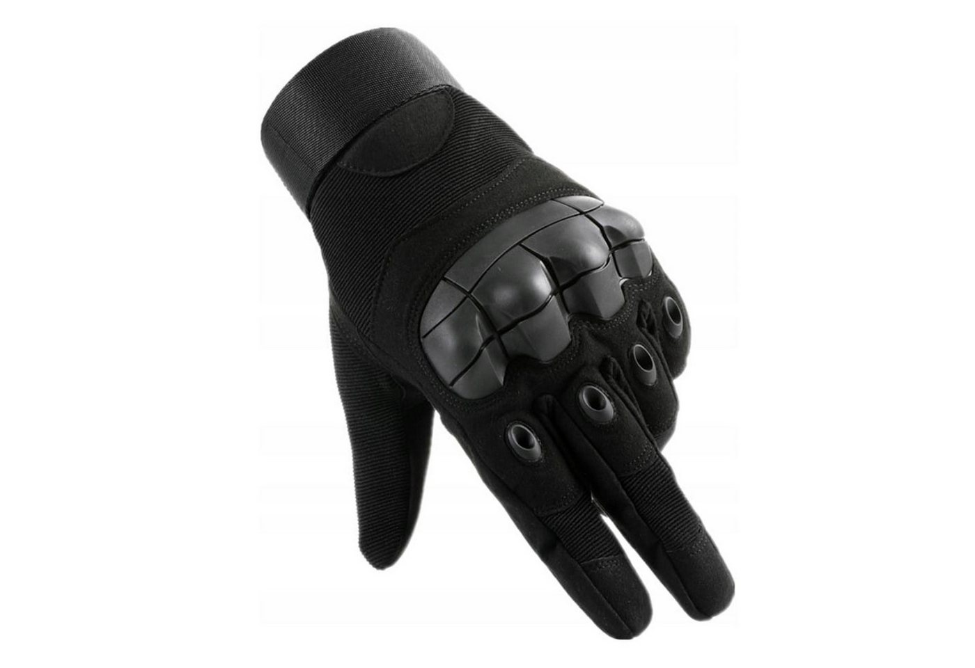 Realb2b Multisporthandschuhe Taktische Handschuhe Nylon Schwarz M – Ideal für Outdoor & Sport (Set besteht aus 1 Paar taktische Handschuhe in Schwarz, Größe M)  – Bild 4 von 5